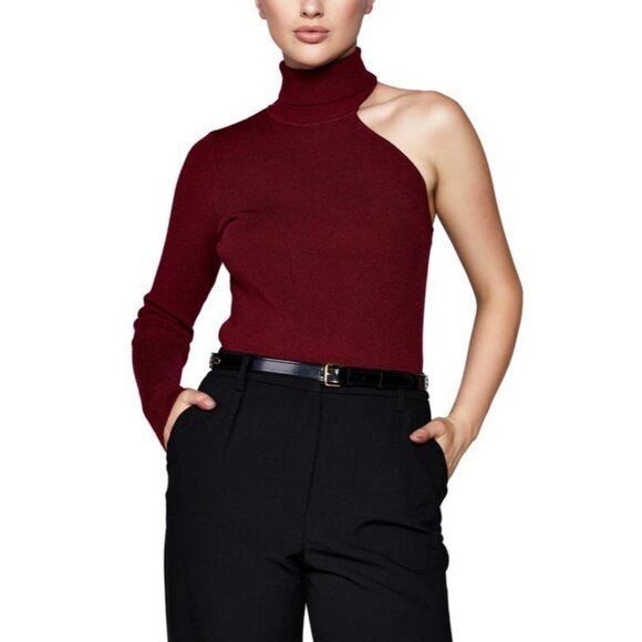 Bardot One-Shoulder Knit Turtleneck, Size XS, New - Picture 1 of 14